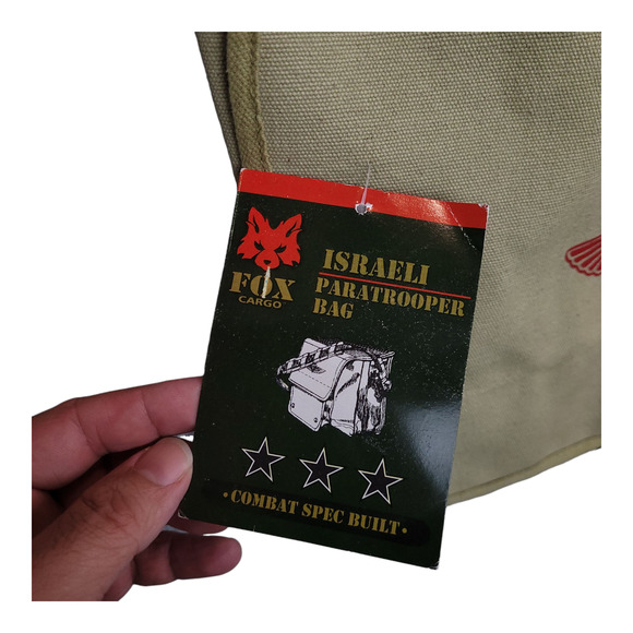 Vintage Canvas Israeli Paratrooper Bag 15"x11"x4" Heavyweight Cotton Travel Bag - Picture 4 of 10